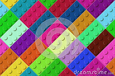 Many Color Toy Blocks Top View Seamless Pattern Vector Illustration