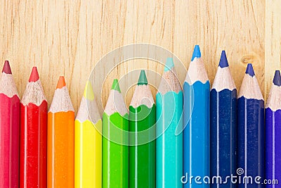 Many colored pencils Stock Photo