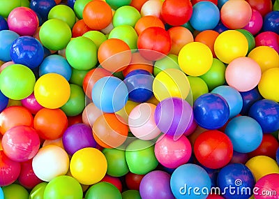 Many colored small different balls Stock Photo
