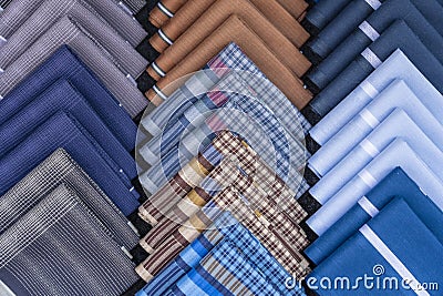 Many colorful handkerchiefs set on stall for sale in local street market in Thailand Stock Photo