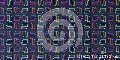 Many Colorful Minimalist Modern Style 3D Transparent Rectangular Cuboids - Dark Mosaic Pattern Vector Illustration