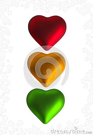 Many-coloured hearts Stock Photo