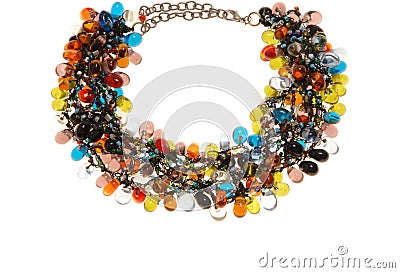 Many-coloured plastic necklace Stock Photo