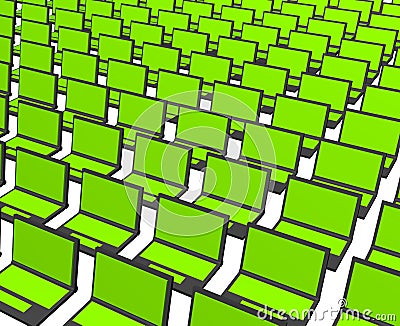 Many Computer Notebooks Stock Photo