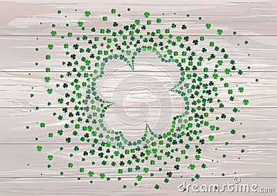 Many decorative clover. A pile of multicolored shamrock are Cartoon Illustration