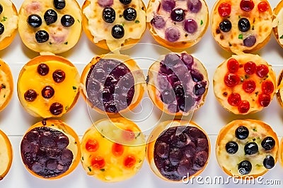 Many different types of pizza. Neural network AI generated Stock Photo