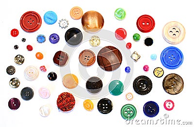 Many diffirent buttons Stock Photo