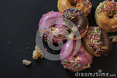 Many donuts cake with sweet Stock Photo
