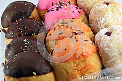 Many donuts flavor combinations. Stock Photo