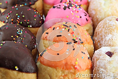 Many donuts flavor combinations. Stock Photo