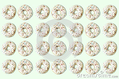 Many Donuts with sprinkles Stock Photo