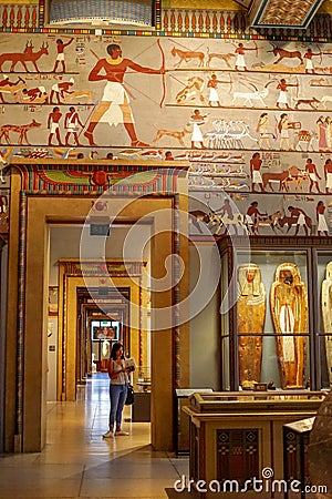 Egyptian section of Vienna Fine Arts Museum Editorial Stock Photo
