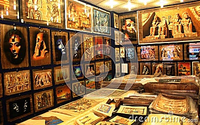 Many Egyptian papyrus Egypt, Hurgada Editorial Stock Photo