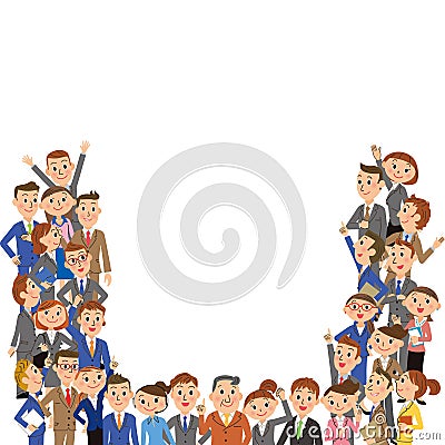 Many employees Vector Illustration