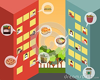 Many employees feel hungry at work vector Vector Illustration