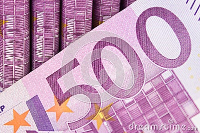 Many 500 EURO bills , cash money concept Stock Photo