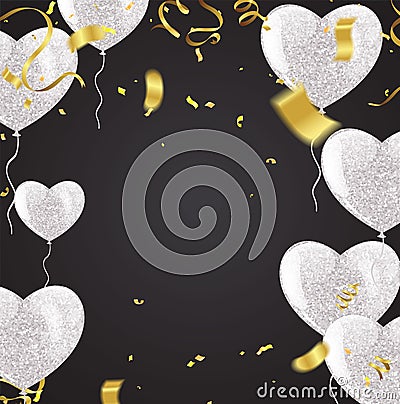Many Falling Colorful Tiny Confetti And Ribbon Isolated On Trans Vector Illustration