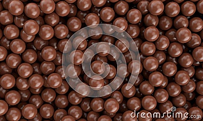 Many Flavour sweet delicious Chocolate milk sphere ball smooth realistic Background wallpaper, 3D illustration Cartoon Illustration