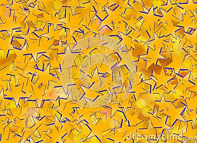 Many flying golden stars backgrounds Stock Photo