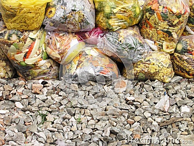 Many Garbage Plastic Bags Stock Photo