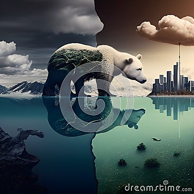 Many industries on earth deploy a lot of pollution. Even there is a lot of tree but not enough to save world desert. Stock Photo