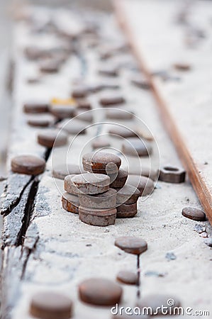 Many iron coins Stock Photo