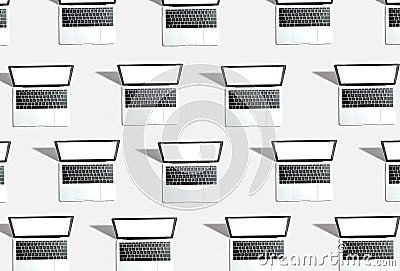 Many Laptop computers with shadow Stock Photo