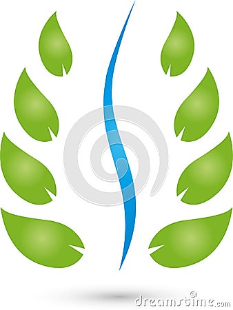 Many leaves, naturopath and physiotherapy logo Stock Photo