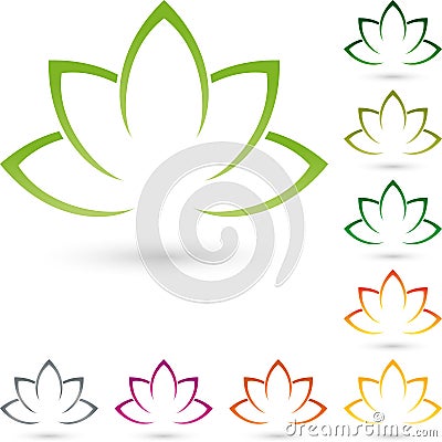 Many leaves, plant in color, plant and nature logo Stock Photo