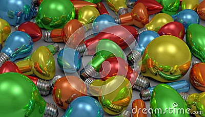 Many light bulbs Stock Photo