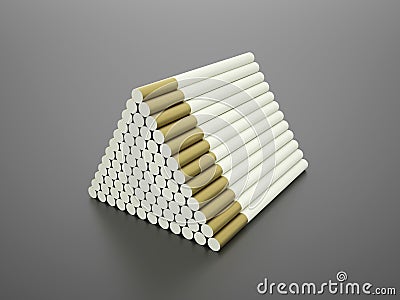 Many long cigarettes in pyramid Stock Photo