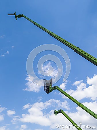 many long hydraulic hose lifter arm Stock Photo