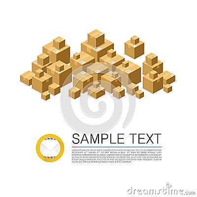 Many mail boxes sign art Vector Illustration