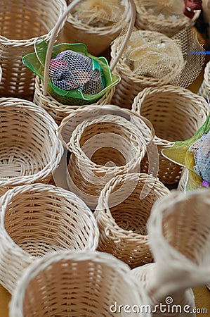 Many mini baskets Stock Photo
