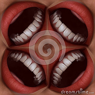 Many Mouths Seamless Tile Pattern Background 3 Stock Photo