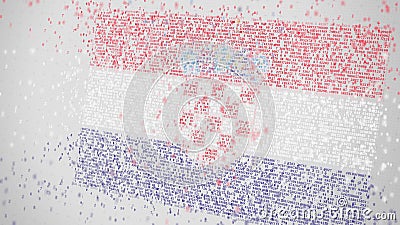 Many numbers compose flag of CROATIA. Digital technology related 3D rendering Stock Photo