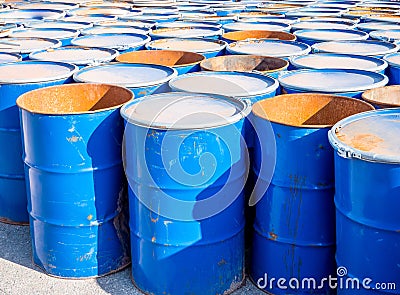 Many old barrels industry image Stock Photo