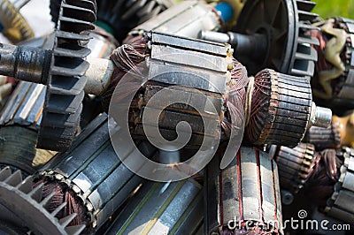 Many old used Rotor of Stock Photo