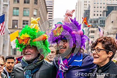 Creative hats at Easter parade at New York Editorial Stock Photo