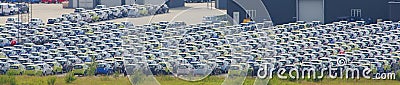 Many parked cars Stock Photo