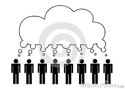 Many people develop a common idea pictogram Vector Illustration