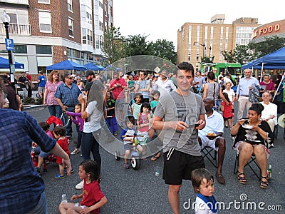 Many People at the Outdoor Festival at Cathedral Commons Editorial Stock Photo