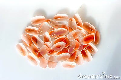 many plastic pink tips for nail extension and training in applying design while training a manicure. Stock Photo