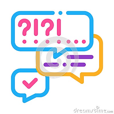 Many questions and answers icon vector outline illustration Vector Illustration