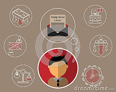 Many Reasons to resign vector Vector Illustration