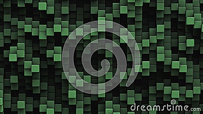 Many rectangular cells background. Design element. Green style Stock Photo