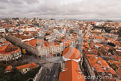 Many Red Rooftops of Houses in Porto Stock Photo