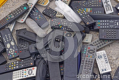 Many remote controls Stock Photo