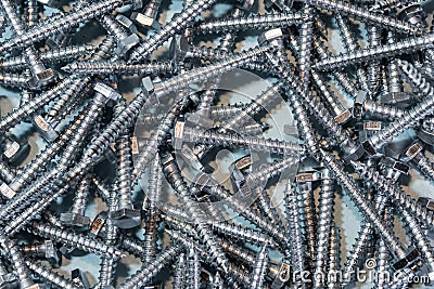 Many screws to work in the metallurgical industry Stock Photo