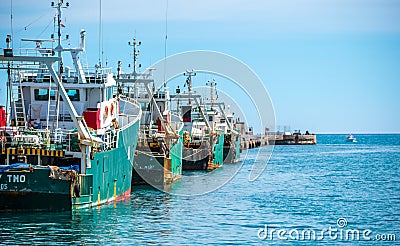 Ships in the port of Heraklion Crete Greece Editorial Stock Photo